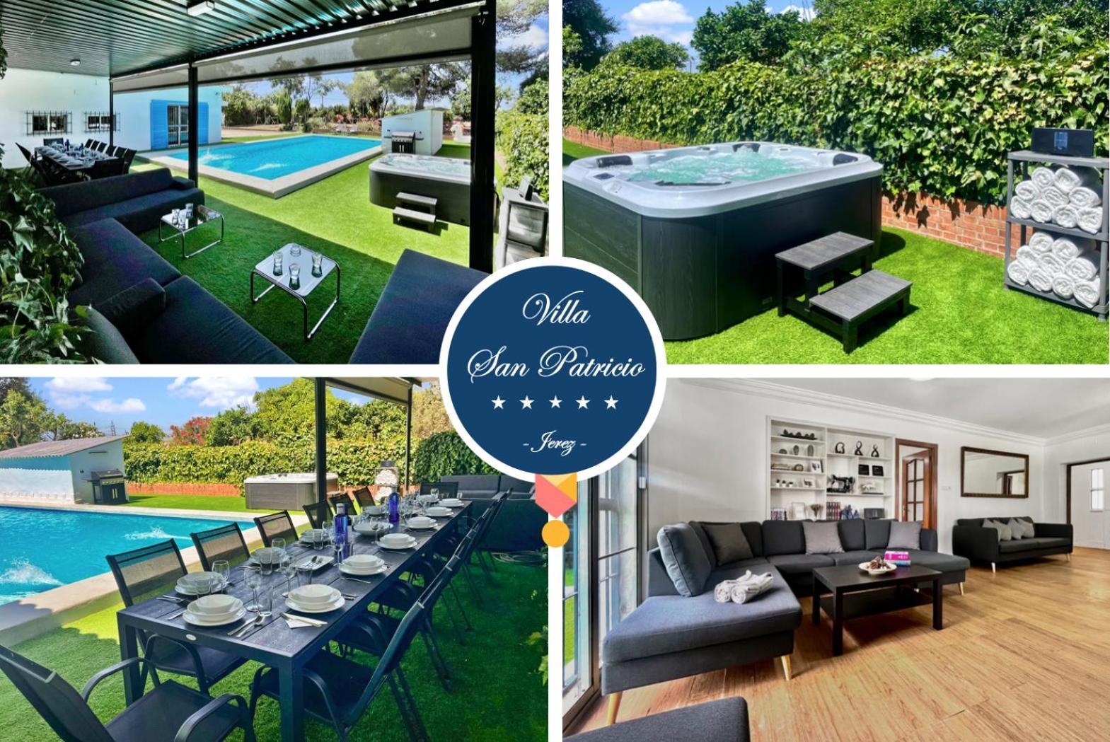 Villa San Patricio I Piscina Privada I Jacuzzi Spa I Bbq I Ps5 I Aire Acon I 3000M2 I 5Min-Centro Херес-де-ла-Фронтера Екстер'єр фото